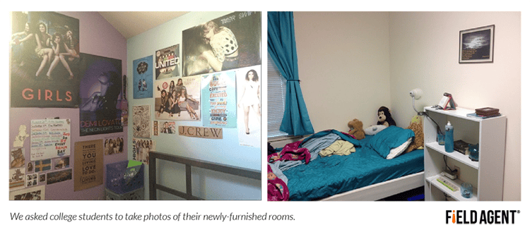 We asked college students to take photos of their newly-furnished rooms.