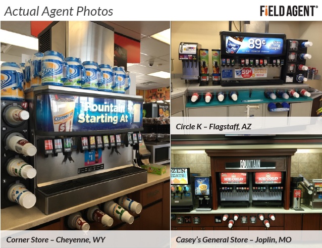Actual Agent Photos of the Fountain Drink section at Convenience Stores