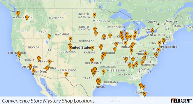 Convenience Store Mystery Shop Locations powered by Field Agent