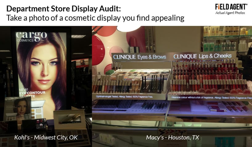 Department Store Display Audit: Take a photo of a cosmetic display you find appealing