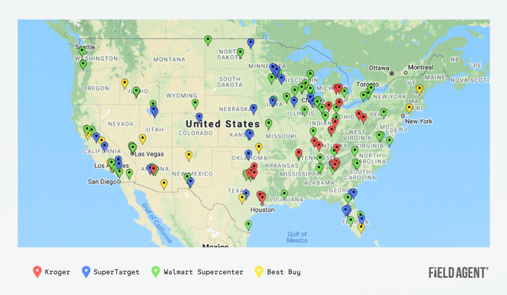 Map of audit locations