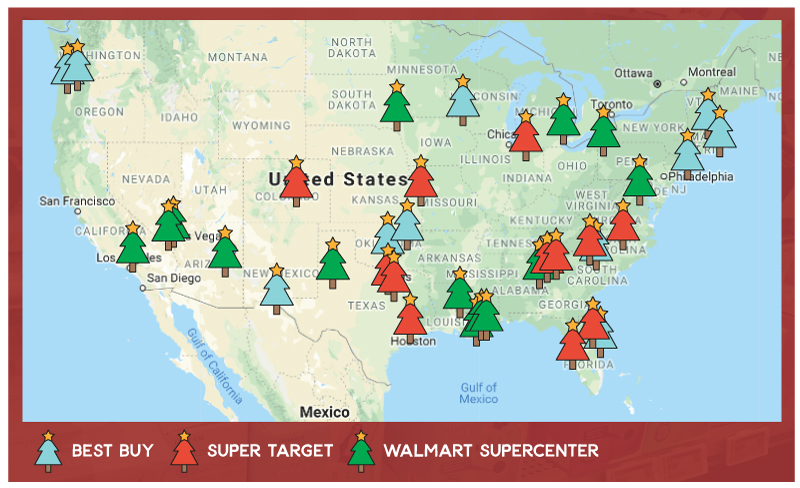 Holiday Price Check Retail Map