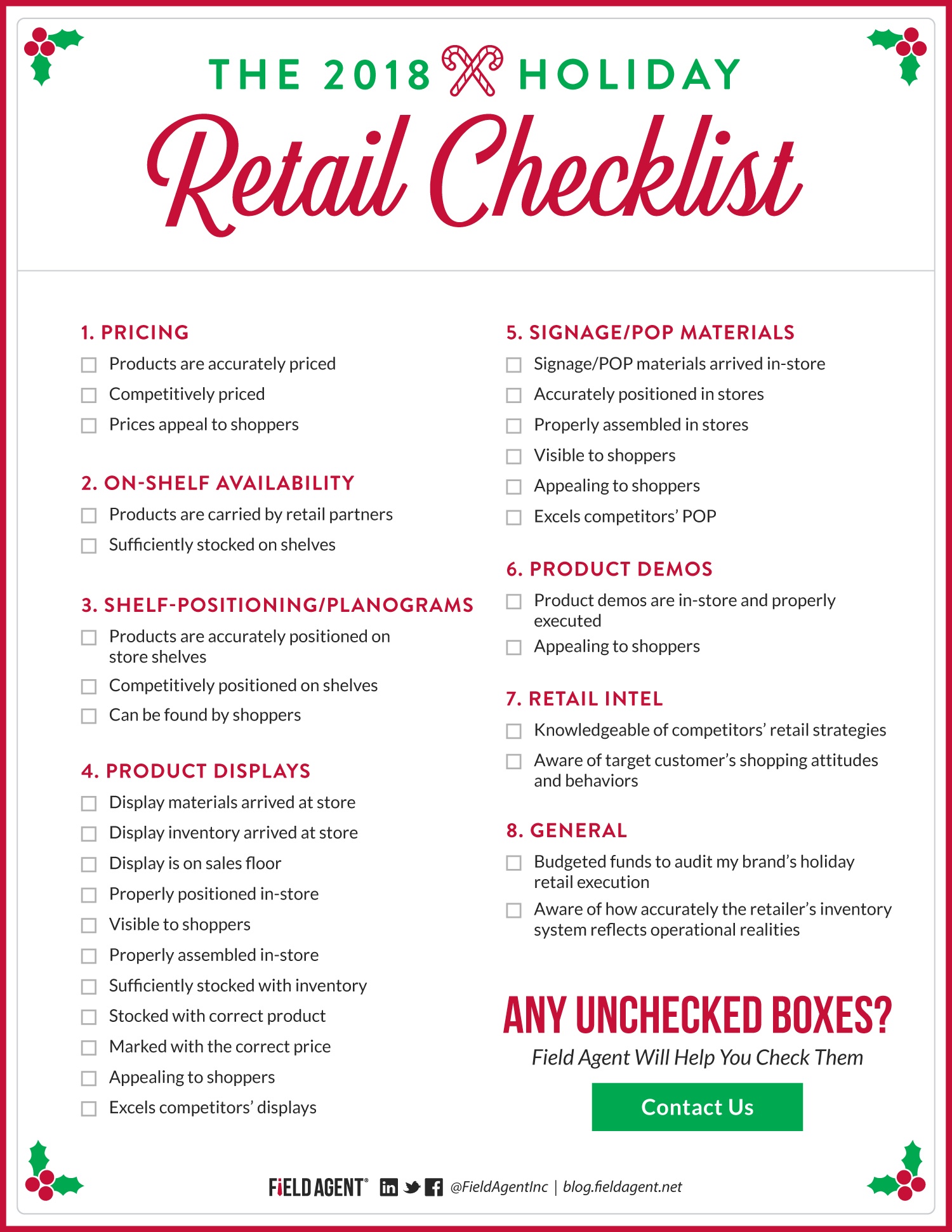 Holiday Retail Checklist 2018