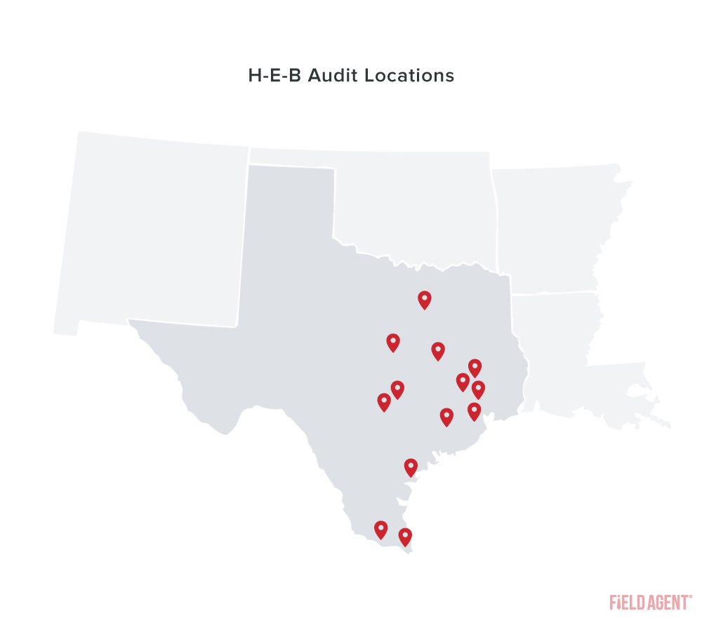 Coronavirus H-E-B Audit Locations Map
